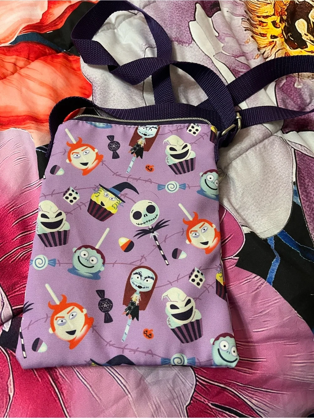 Loungefly Purple The Nightmare Before Christmas Character Crossbody Bag